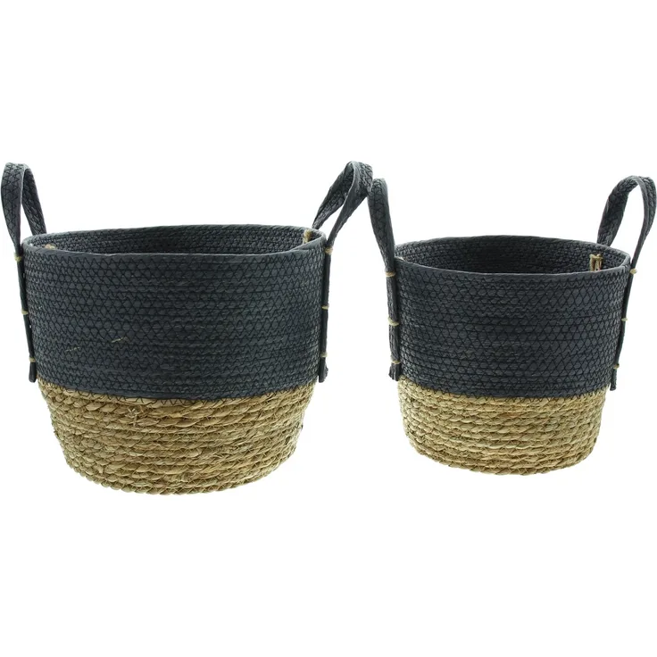 Füllkorb Naturblau 2er Set Aufbewahrungskorb Schale Obstkorb Tischdeko Korb