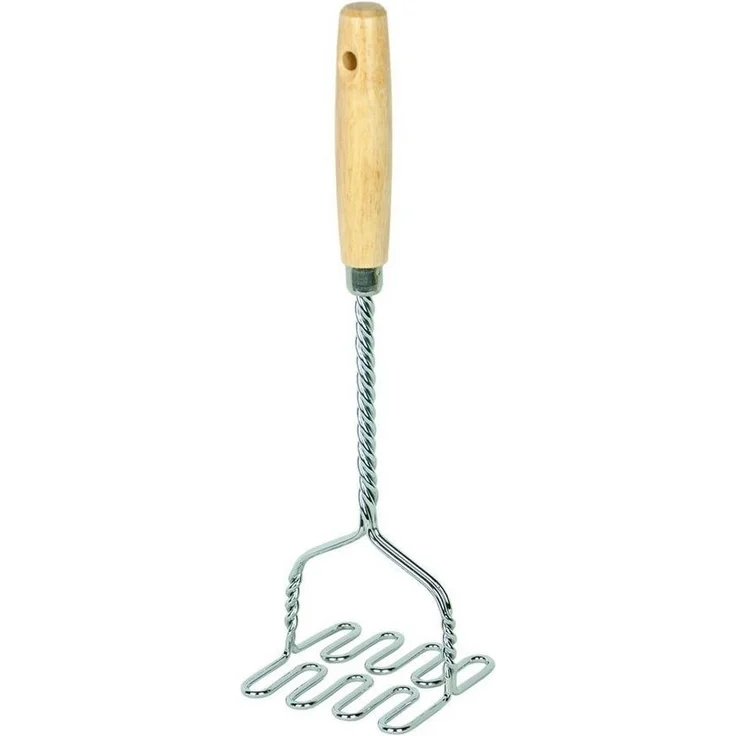 Kartoffelstampfer Gemüsestampfer Küchenstampfer Stampf Kartoffel mit Holzgriff – Bild 1