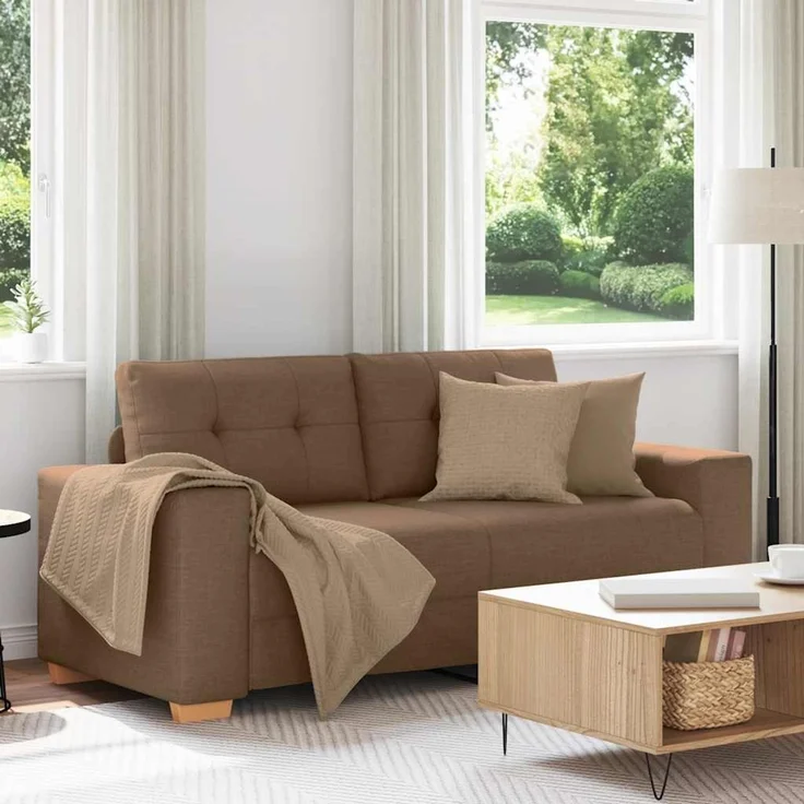 vidaXL Loveseat-Sofa Braun 180x77x82 cm Stoff 4105082 – Bild 1
