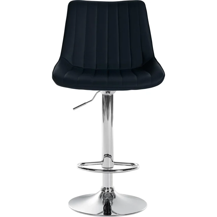 DELUKE® Barhocker 2er Set RIO - Schwarz, Kunstleder, Chrom Barhocker mit Lehne Barstuhl Tresenhocker Tresenstuhl Kneipenhocker Kneipenstuhl – Bild 3