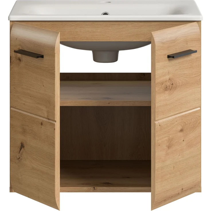 Waschtisch inkl. Waschbecken (B/H/T: 60x55x46 cm) in Artisan Oak Nachbildung und Artisan Oak Nachbildung – Bild 3