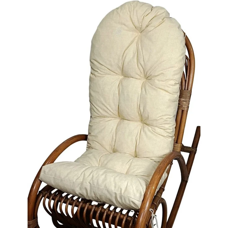 Rattani Polsterauflage Polster, Kissen für Schaukelstuhl, Liegestuhl 130 x 50 x 10 cm, Stoff Uni Living beige. Viele weitere Farben lieferbar.