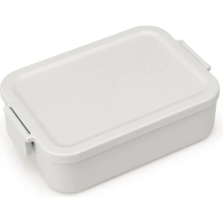 Brabantia - Make & Take Brotdose - Medium - Platz für Sandwiches - Deckel mit Klickverschluss - Gefriergeeignet - Spülmaschinen- & Mikrowellenfest - Light Grey - 20 x 13,5 x 5,5 cm