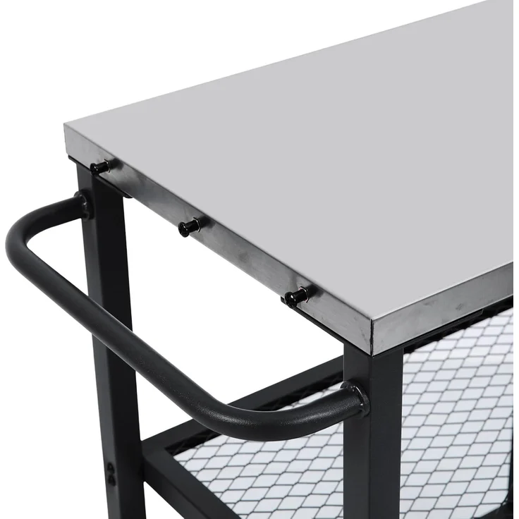 TAINO NETIS Grillwagen Grilltisch Rollwagen Grillständer klein mit Rollen Outdoor Balkon Garten Terrasse Schwarz – Bild 5