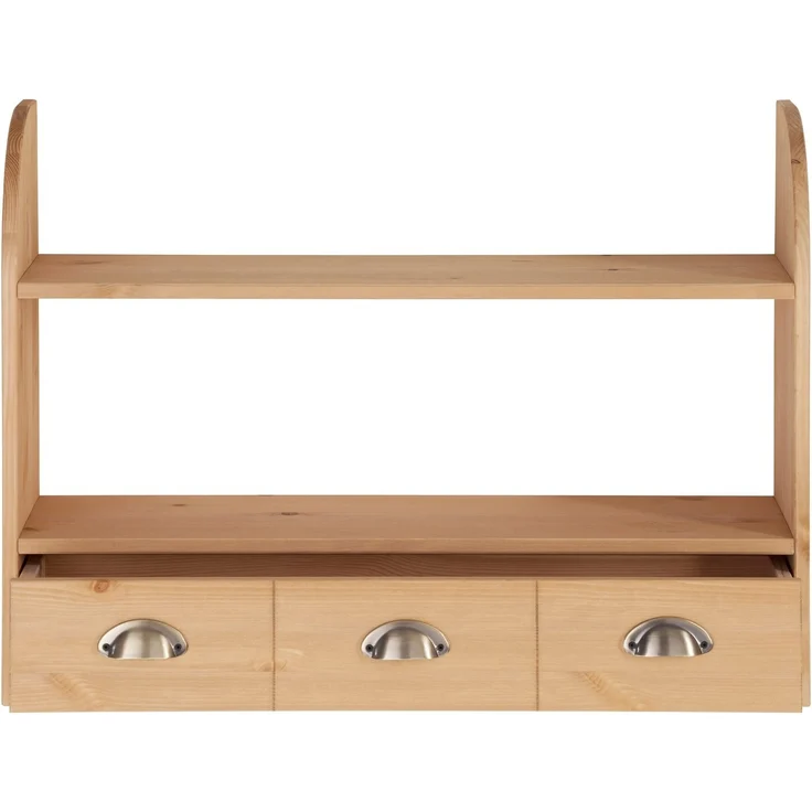 Home affaire Hängeregal Oslo, 75 cm breit, aus massiver Kiefer, 1 breite Schublade, Metallgriffe – Bild 2