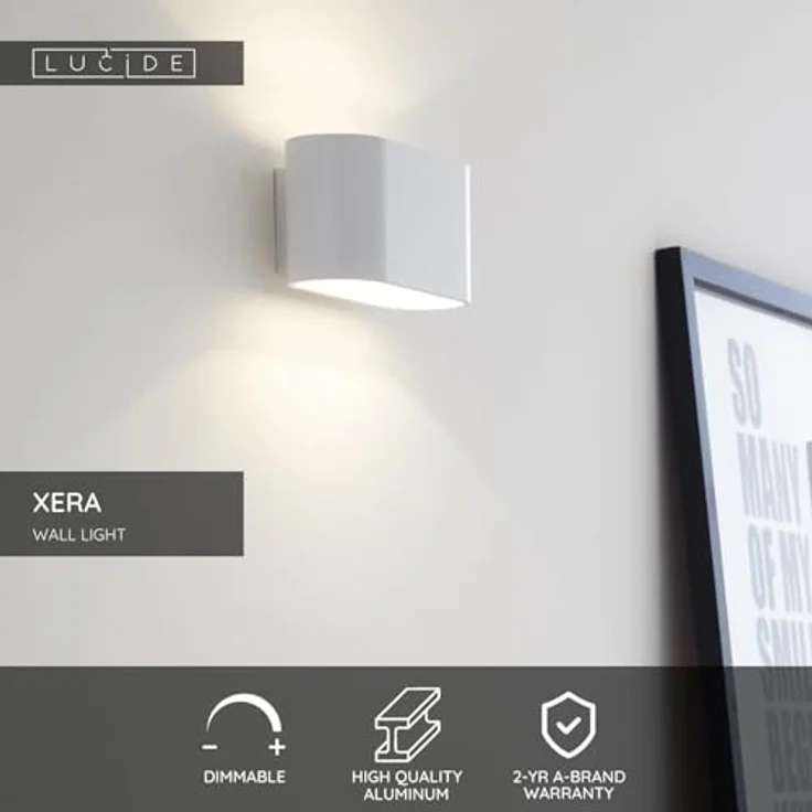 Lucide XERA Wandleuchte, 1xG9, aus Aluminium, Weiß, 16 x 8 x 8 cm, dimmbar (Dimmer nicht enthalten) – Bild 3