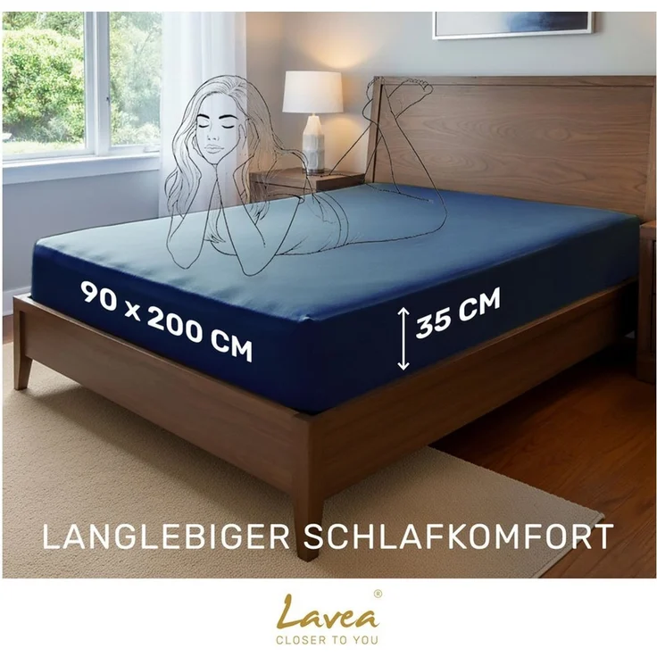 Lavea Spannbettlaken Bettlaken, Spannlaken Mikrofaser, 180x200cm, 200x200cm, (2 Stück), kühlend & atmungsaktiv, schnelltrocknend, weich, pflegeleicht