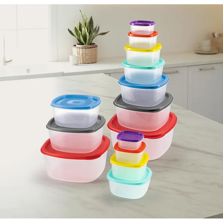 GOURMETmaxx Frischhaltedose Vorratsdose Lunchbox auslaufsicher, Polypropylen (PP), 28-tlg. mehrfarbig inkl. Deckel, Spülmaschinen,- und Mikrowellefest – Bild 4