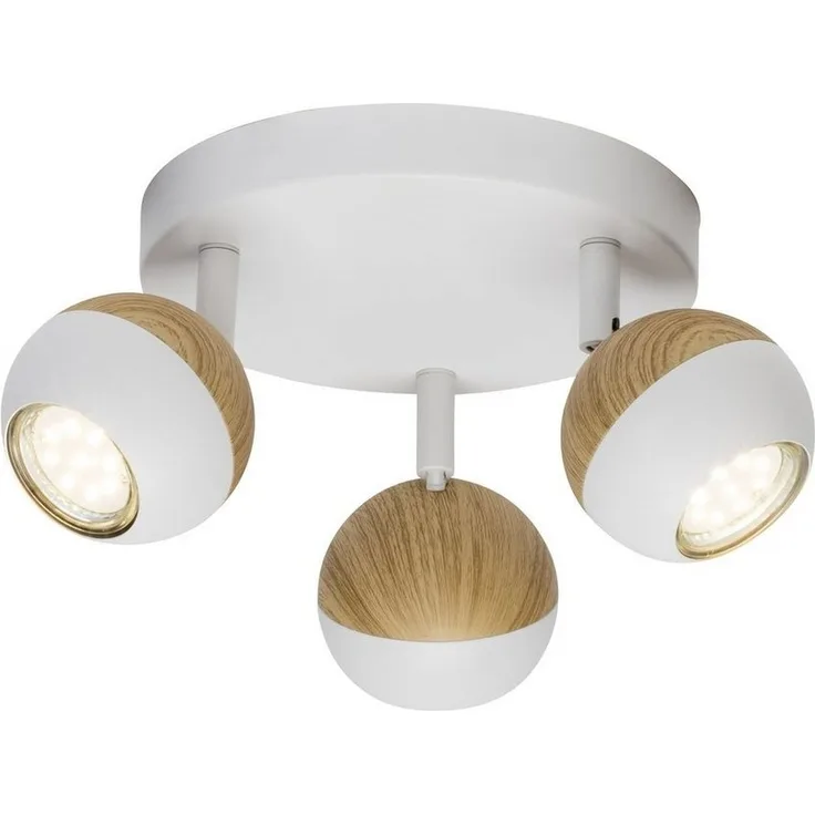 Brilliant Leuchten No. G59434-75 Spotrondell Scan LED 3-flammig GU10 3W weiß holz