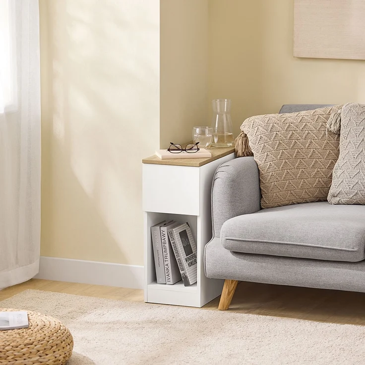 SoBuy FBT162-WN Nachttisch, Spanplatte, Melamin, Weiß, 65 x 60 x 40 cm – Bild 4