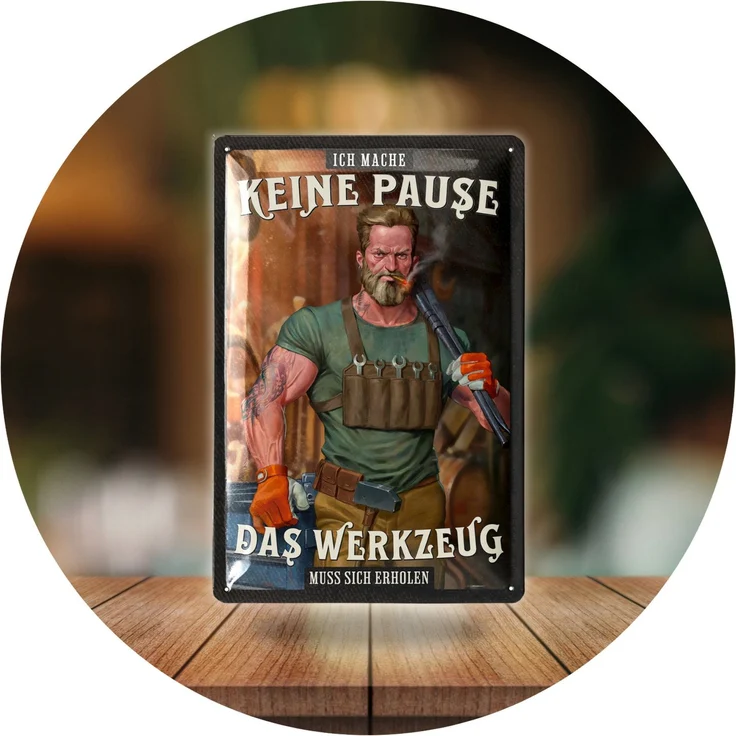 LANOLU Blechschild Ich mache keine Pause - 20x30cm – Metall – Mehrfarbig – 20162 – Bild 6