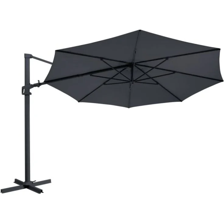 Brafab Sonnenschirm Vinovo, aus Aluminium und Polyester, modern, anthrazit, neigbar, Ø 350 cm – Bild 2