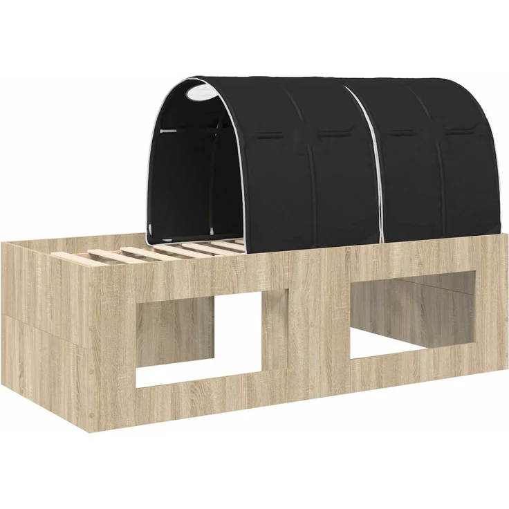 vidaXL Bett mit Tunnel 3 Stk. Artisian Eiche und Schwarz Holzwerkstoff 3423664 – Bild 8