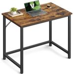 Vasagle Schreibtisch, Industrie-Design, Metallgestell, Vintagebraun, 80 x 50 x 75 cm