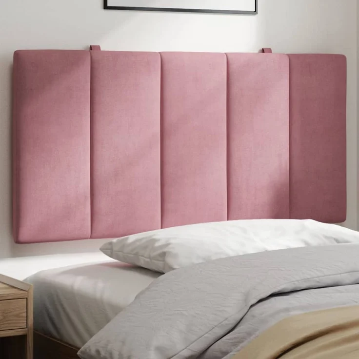 vidaXL Kopfteil-Kissen Rosa 100 cm Samt 374660 – Bild 1