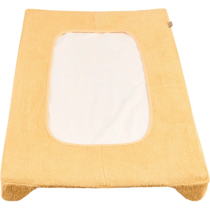 Sterntaler Wickelauflagenbezug Giraffe & Löwe schmal 70x50 cm – weiche Baumwolle mit niedlicher Stickerei – saugfähig und perfekt für den Wickeltisch - Baby Zubehör für Keilwickelauflage, ocker – Bild 2