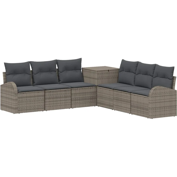 vidaXL Sofa Set 7 stk. Grau und Dunkelgrau 124 x 62 x 69 cm 3448704 – Bild 2