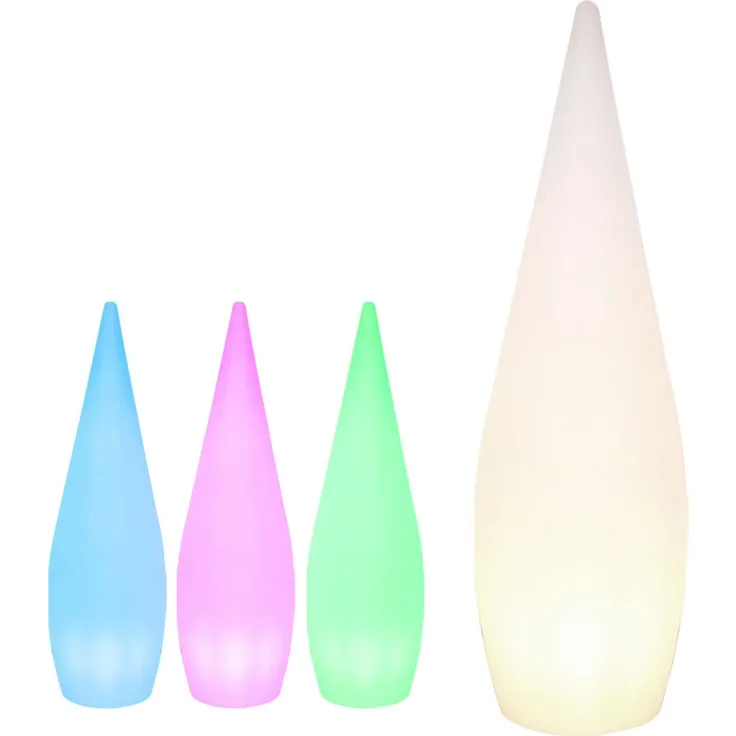 RGB LED Stehleuchte, Tropfen Design, Fernbedienung, H 120 cm