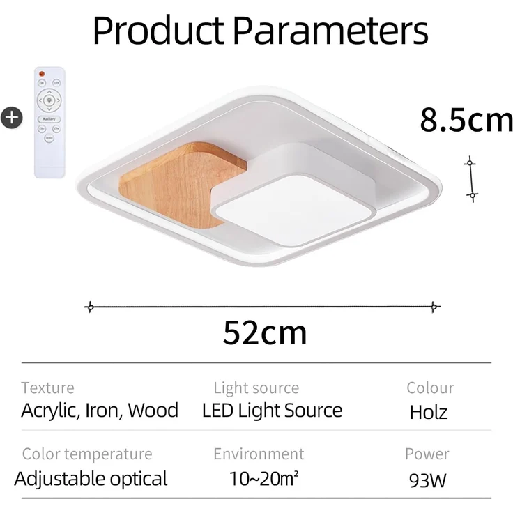 Natsen Deckenleuchte lampe LED Deckenlampe, 192W Warmweiß bis Kaltweiß 3000K-6000K, LED fest integriert, dimmbar mit Fernbedienung, 90*60*5cm (Schwarz),für Büro Wohnzimmer Schlafzimmer Kinderzimmer – Bild 5