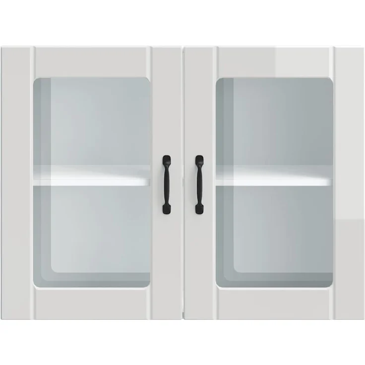 vidaXL Küchen-Hängeschrank mit Glastür Lucca Hochglanz-Weiß Holzwerkstoff 853849 – Bild 5