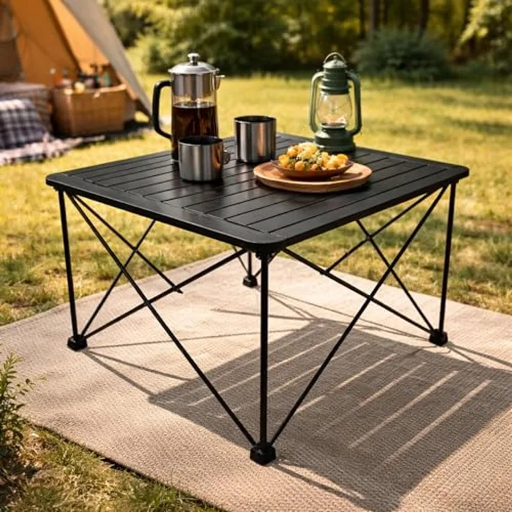 Campingtisch Klapptisch Gartentisch klappbar mit Tasche 70x70x56cm