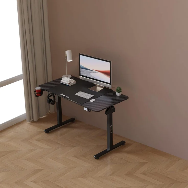 pro.tec 'Stryn' Höhenverstellbarer Tisch, Schwarz, 120x60 cm