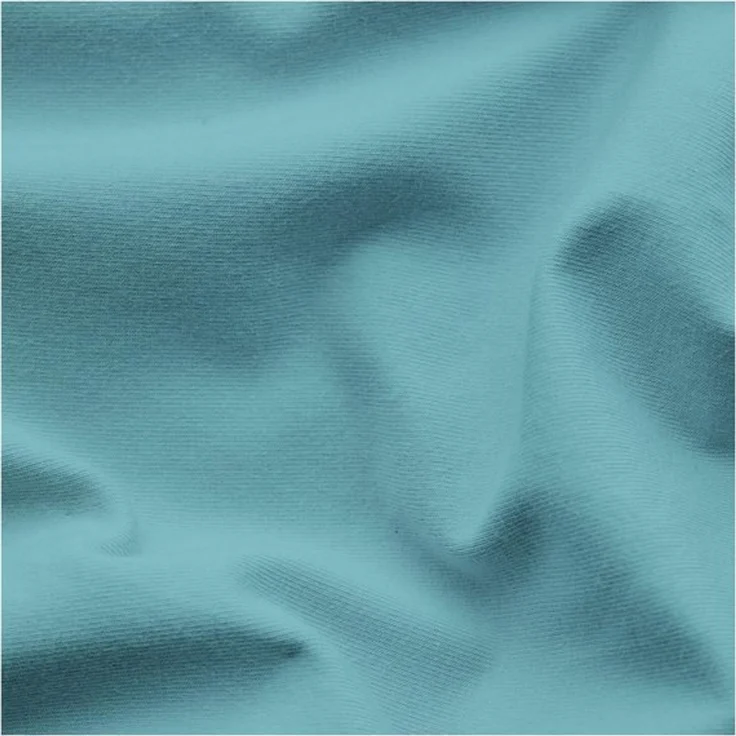 Schlafgut 'PURE TOPPER' Spannbettlaken, für Topper bis 10 cm Höhe, Petrol Mid, M 120x200cm - 130x220cm, 95% Bio-Baumwolle 5% Elasthan – Bild 4