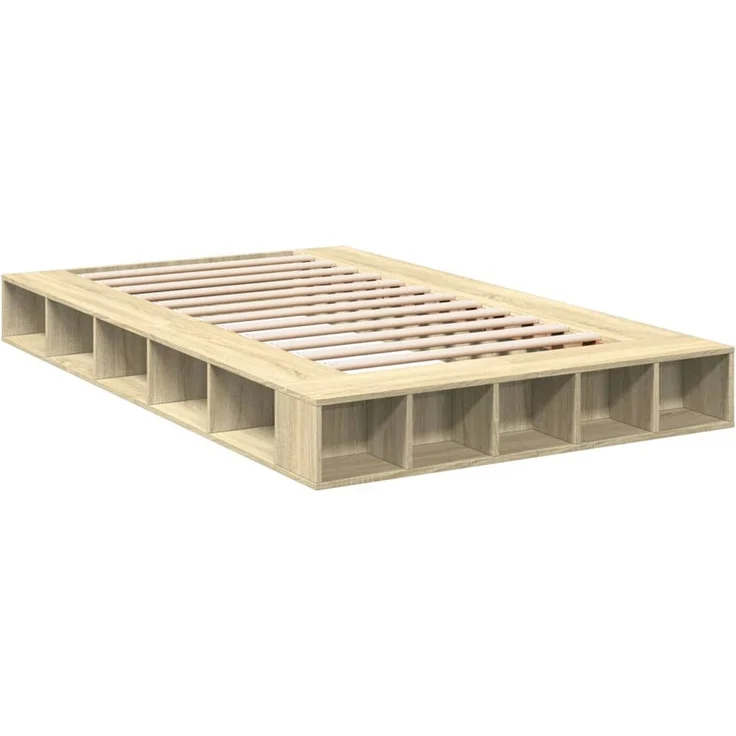 vidaXL Bettgestell Sonoma-Eiche 120x200 cm Holzwerkstoff 3280484 – Bild 3