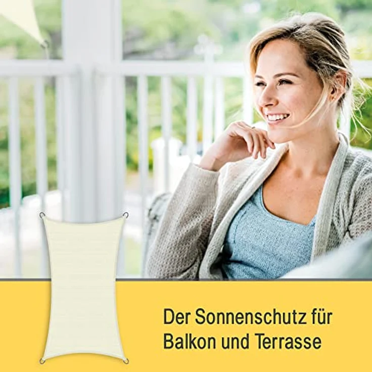 Sol Royal SolVision HDPE Sonnensegel HS9 Rechteck Creme, L700xB500 cm – Bild 11