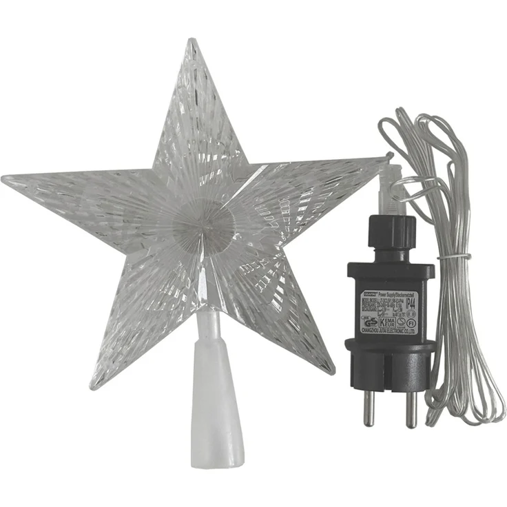 LED Baumspitze Stern Weihnachtsbaumspitze 10 LEDs Kabel transparent – Bild 7