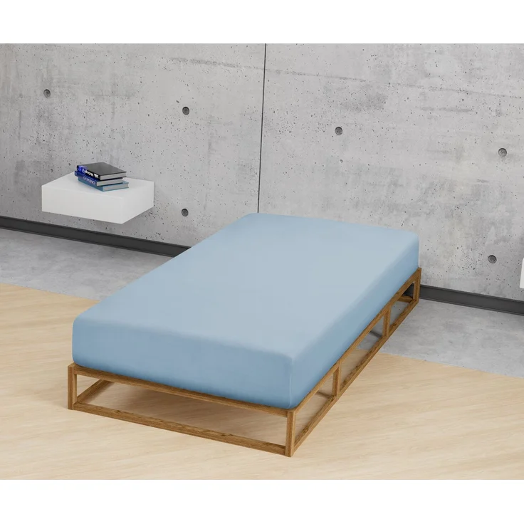 Castell Jersey-Stretch-Spannbetttuch, Taubenblau, 1x 140x200 cm - 160x200 cm, 90x200 cm – Bild 3