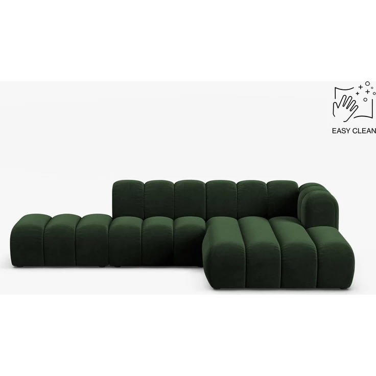 Micadoni Modulares Ecksofa offen Lupine 5-Sitzer Samt Venus Flaschengrün Rechts – Bild 1
