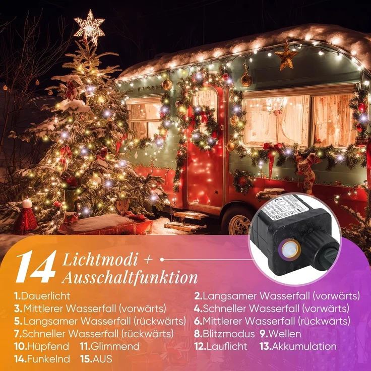 SALCAR 5m 300 LED Lichterkette Außen Weihnachten – Bild 4