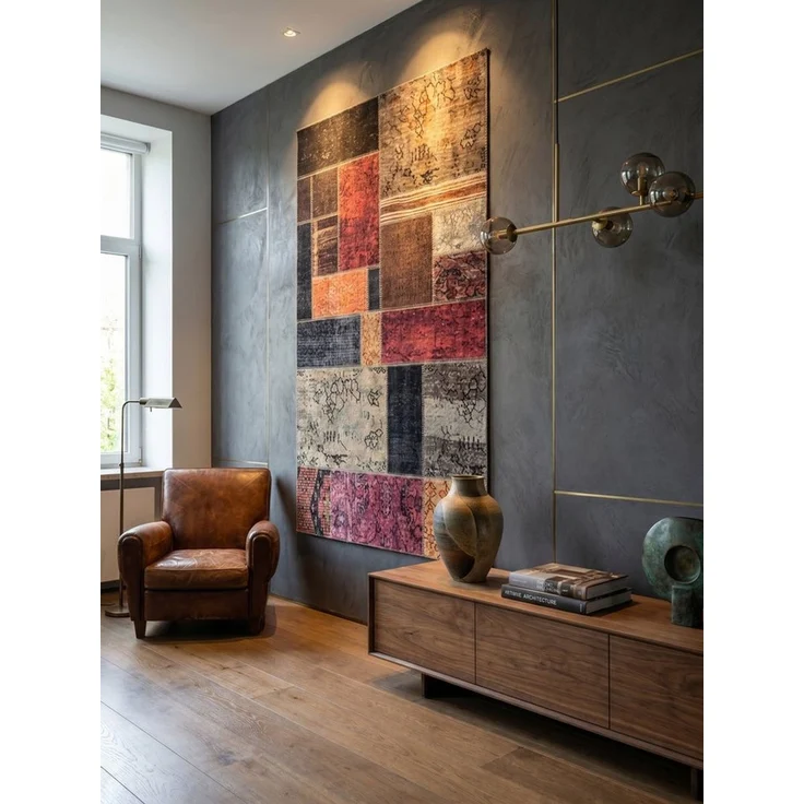 KADIMA DESIGN Teppich PIZOL Waschbar Küche Küchenläufer Teppichläufer Flur Vintage Diele, Läufer, Höhe: 5 mm, 80x250 cm, Bettvorleger Webteppich Strapazierfähig Flurläufer Waschbar – Bild 2