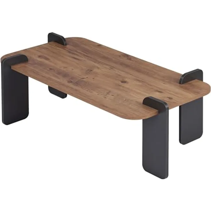 Stilvoller Couchtisch, 120 x 60 x 35 cm, Atlantische Kiefer & Anthrazit | 100% melaminbeschichtet, werkzeuglose Montage, modernes Design