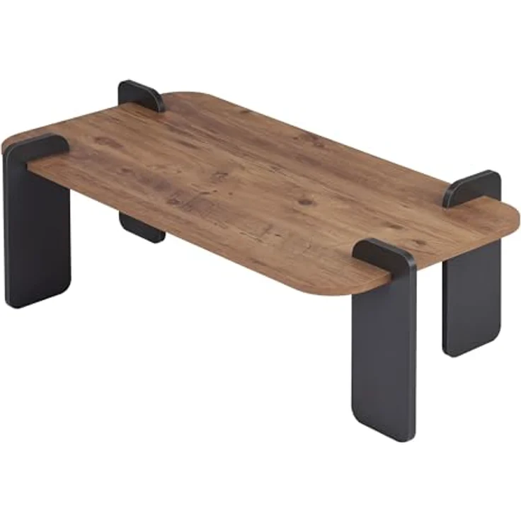 Stilvoller Couchtisch, 120 x 60 x 35 cm, Atlantische Kiefer & Anthrazit | 100% melaminbeschichtet, werkzeuglose Montage, modernes Design – Bild 1