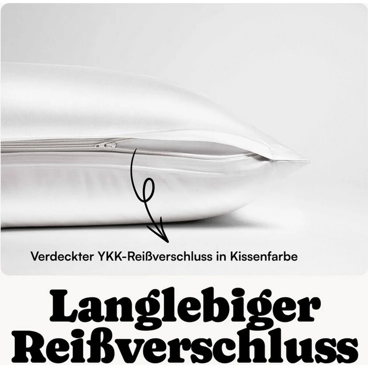 Seralino Bettwäsche Mako Satin Bettwäsche (100% Bio Baumwolle) mit Kissenbezug, 2 teilig, Fairtrade/ GOTS zertifiziert, uni Bettwäsche Set mit Reißverschluss – Bild 4
