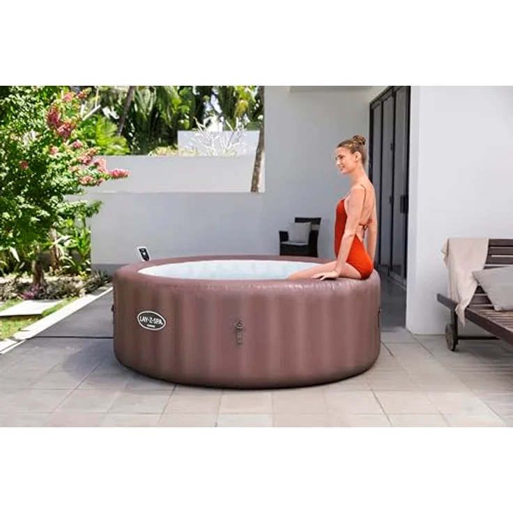 Bestway LAY-Z-SPA Energiespar-Whirlpool Hawaii AirJet™ für 6 Personen, App-Steuerung, Ø 196 x 71 cm, Terrakotta – Bild 5