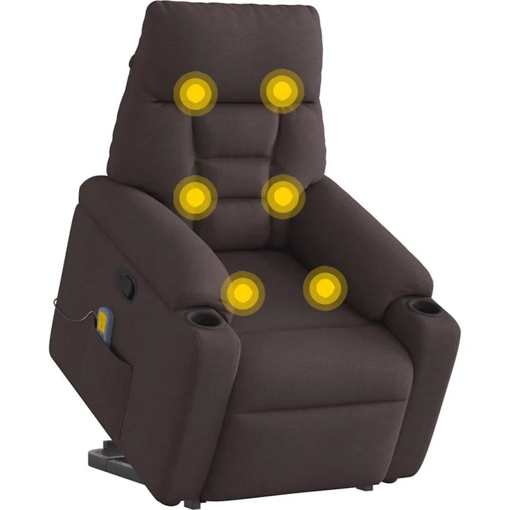 vidaXL Massagesessel mit Aufstehhilfe Dunkelbraun Stoff 3303047 – Bild 3