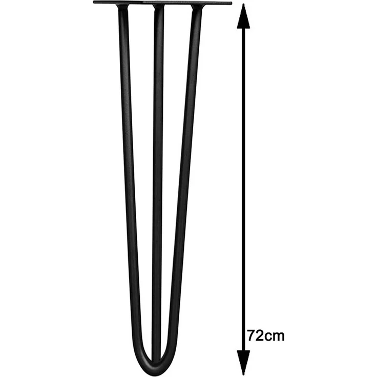 Tischbeine 4er-Set Hairpin 72 cm Haarnadelbeine Schwarz Möbelfüße Tischkufen – Bild 5
