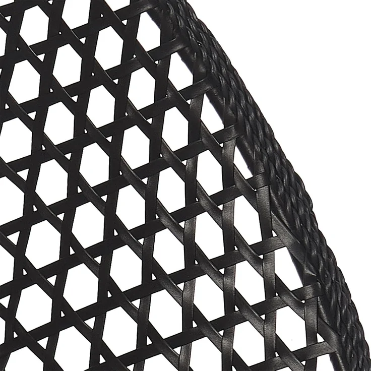 Luxus Hängesessel Style XXL Rattan Korb Gestell Schwarz mit Relaxkissen Beige – Bild 8