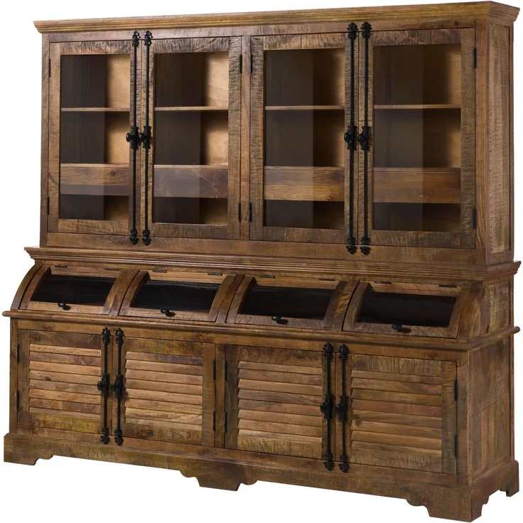 Buffet Mango 210x55x190 dunkelbraun geölt RODEZ #154