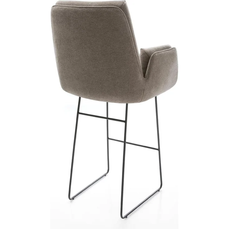Barstuhl Clea-Flex Strukturstoff Soft Taupe Kufengestell Metall Schwarz – Bild 6