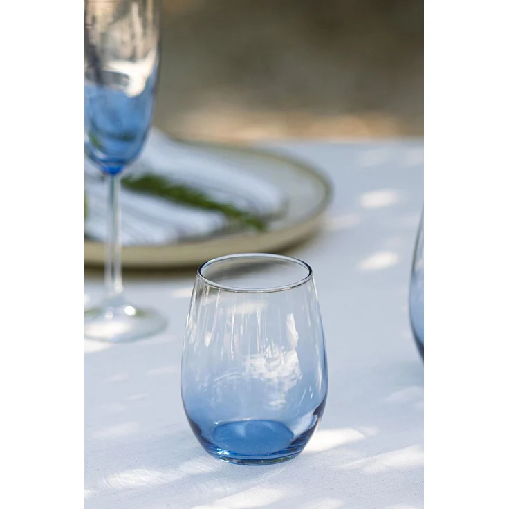 Hermia Concept 'Larc 350 - Blue' Gläser-Set (4-teilig), Blau, 8,1 x 8,1 x 10,2 cm, 350 ml – Bild 1