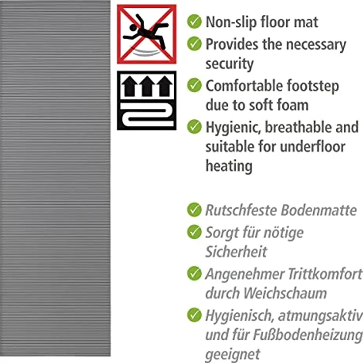 Anti-Rutsch-Matte UNI, 65x200 cm, grau, Wenko – Bild 6