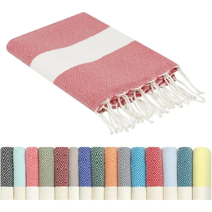 furora HOLIDAY Strandtuch groß 100x200 cm Strand Tuch, aus Baumwolle, Hamamtuch Badetuch, leicht, lang, dünn & kompakt – Bild 5