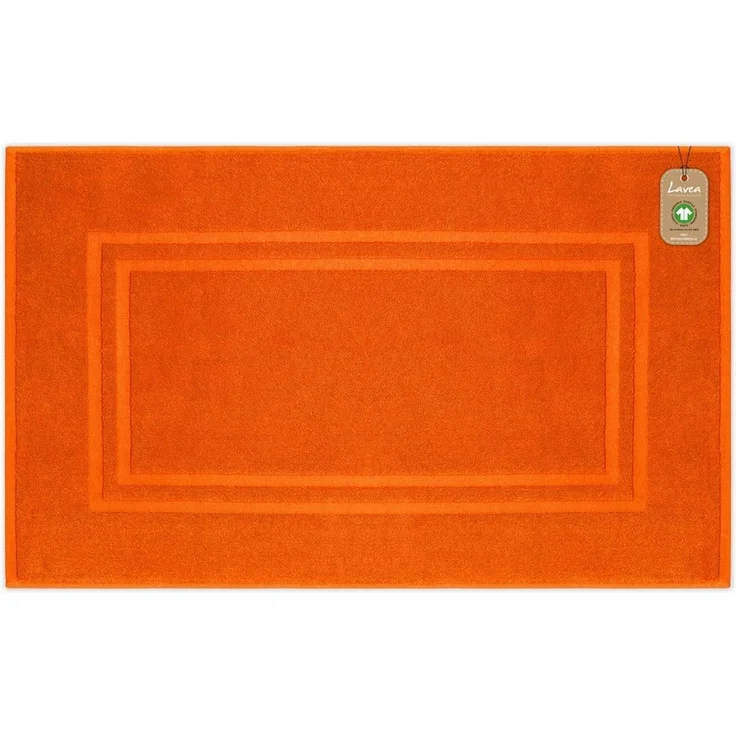 Lavea Badematte Bali, Höhe 3 mm, rutschhemmend, beidseitig nutzbar, strapazierfähig, fußbodenheizungsgeeignet, waschbar, schnell trocknend, Bio-Baumwolle, rechteckig, hochwertiger und nachhaltiger Premium Duschvorleger – saugstarke Faser – Bild 1