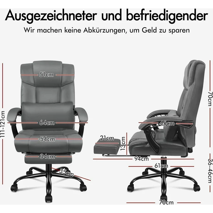 ALFORDSON Bürostuhl ergonomisch Hochlehner 150° Liegeposition Netzgewebe Rollen – Bild 2