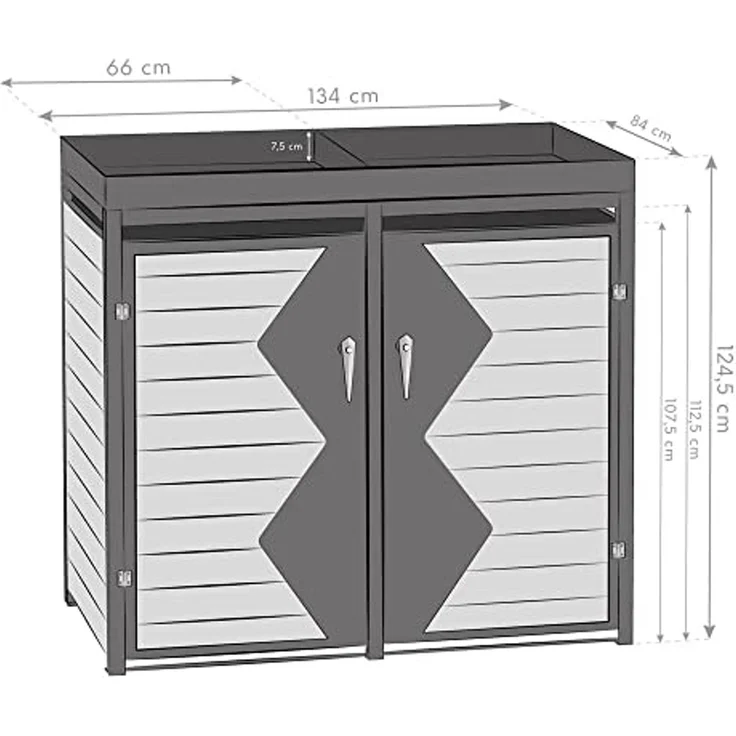 Westmann Stahl Mülltonnenbox für 2 Mülltonnen 240 – Bild 7
