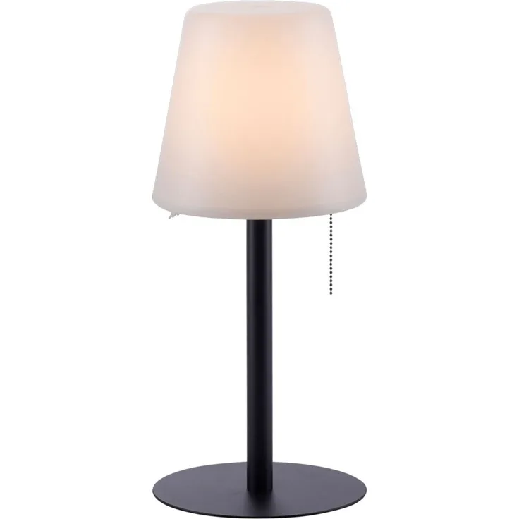 LED Tischlampe Steckleuchte, dimmbar, schwarz weiß, H 76 cm
